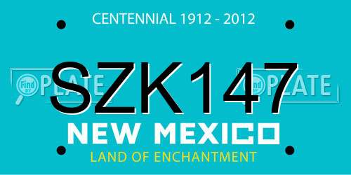 SZK147 New Mexico License Plate