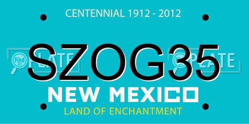 SZOG35 New Mexico License Plate