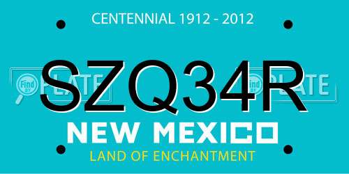 SZQ34R New Mexico License Plate