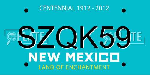 SZQK59 New Mexico License Plate