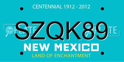SZQK89 New Mexico License Plate