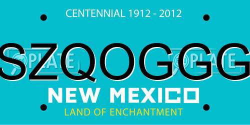 SZQOGGG New Mexico License Plate