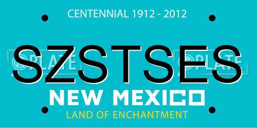 SZSTSES New Mexico License Plate