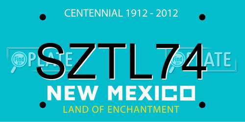 SZTL74 New Mexico License Plate