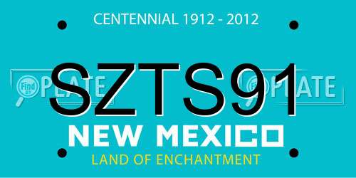 SZTS91 New Mexico License Plate