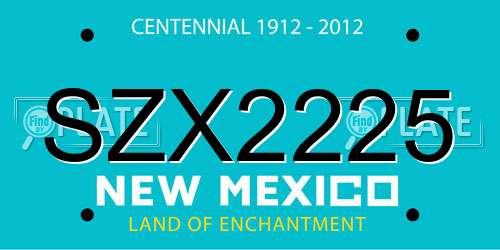 SZX2225 New Mexico License Plate