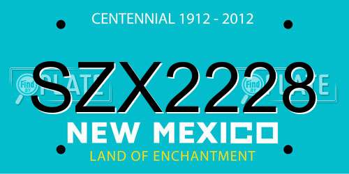 SZX2228 New Mexico License Plate