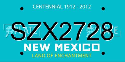 SZX2728 New Mexico License Plate