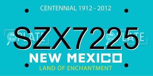 SZX7225 New Mexico License Plate