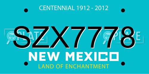 SZX7778 New Mexico License Plate