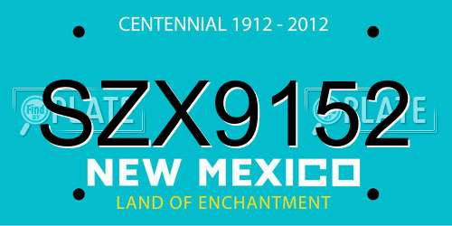 SZX9152 New Mexico License Plate
