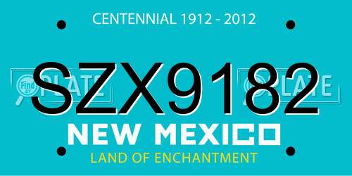 SZX9182 New Mexico License Plate
