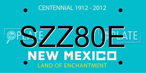 SZZ80E New Mexico License Plate