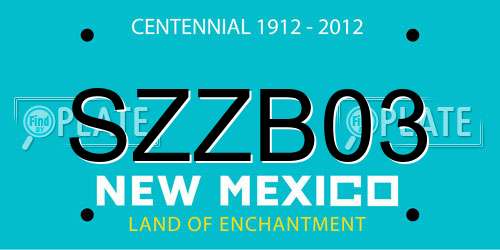 SZZB03 New Mexico License Plate