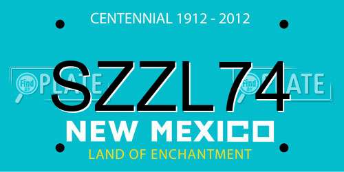SZZL74 New Mexico License Plate