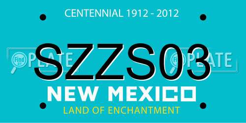 SZZS03 New Mexico License Plate