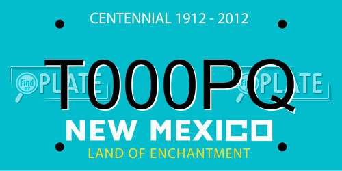 T000PQ New Mexico License Plate