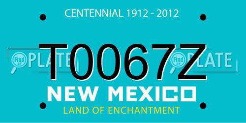 T0067Z New Mexico License Plate