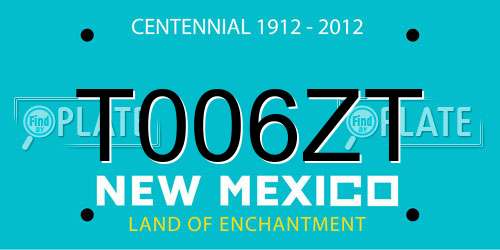 T006ZT New Mexico License Plate