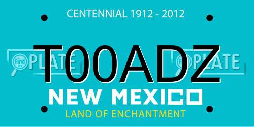 T00ADZ New Mexico License Plate