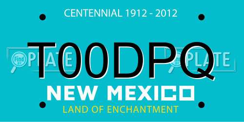 T00DPQ New Mexico License Plate