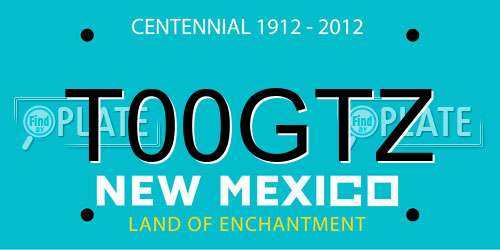 T00GTZ New Mexico License Plate
