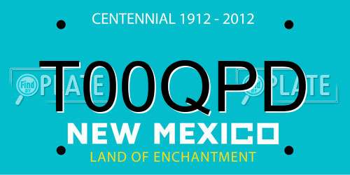 T00QPD New Mexico License Plate