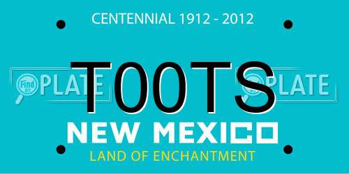 T00TS New Mexico License Plate