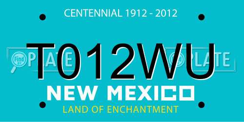 T012WU New Mexico License Plate