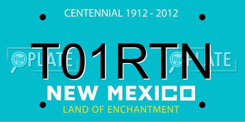 T01RTN New Mexico License Plate