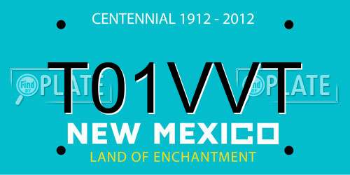 T01VVT New Mexico License Plate