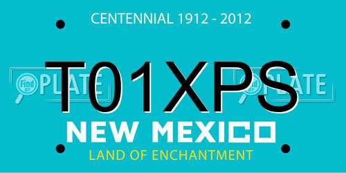 T01XPS New Mexico License Plate