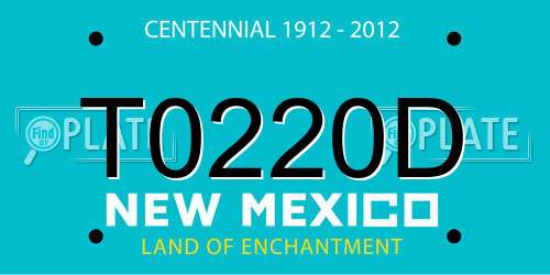 T0220D New Mexico License Plate