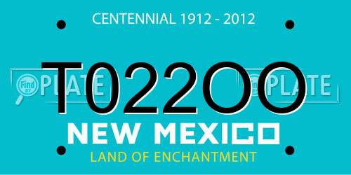 T022OO New Mexico License Plate