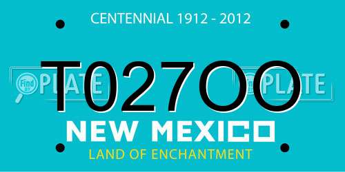 T027OO New Mexico License Plate