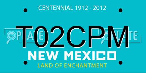 T02CPM New Mexico License Plate