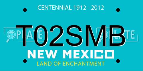 T02SMB New Mexico License Plate