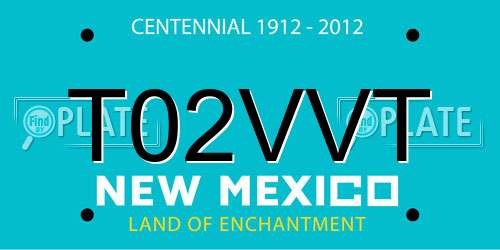 T02VVT New Mexico License Plate