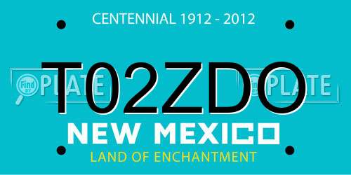 T02ZDO New Mexico License Plate