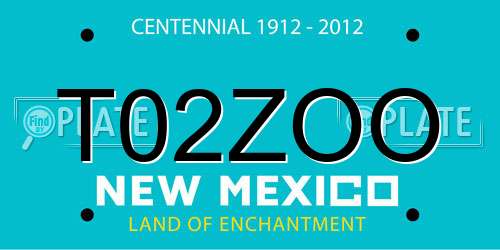 T02ZOO New Mexico License Plate