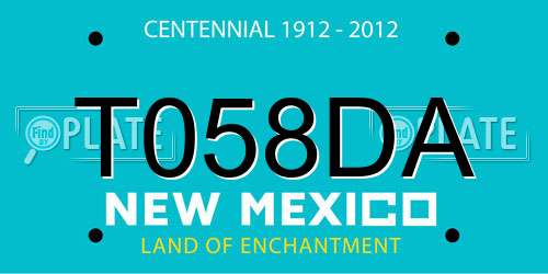 T058DA New Mexico License Plate
