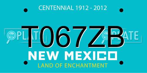 T067ZB New Mexico License Plate
