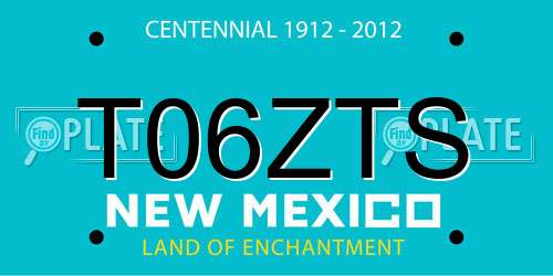 T06ZTS New Mexico License Plate