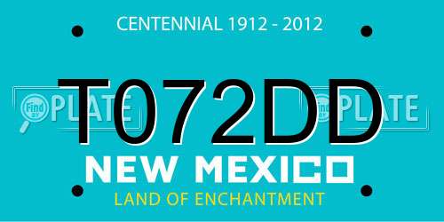 T072DD New Mexico License Plate