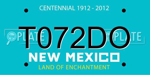 T072DO New Mexico License Plate