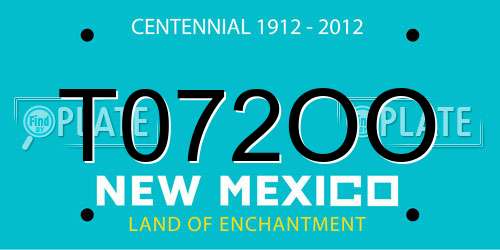 T072OO New Mexico License Plate