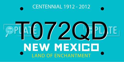 T072QD New Mexico License Plate