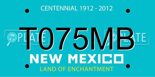T075MB New Mexico License Plate