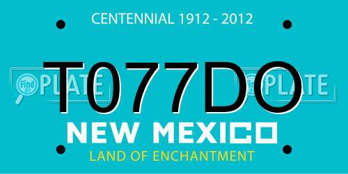 T077DO New Mexico License Plate