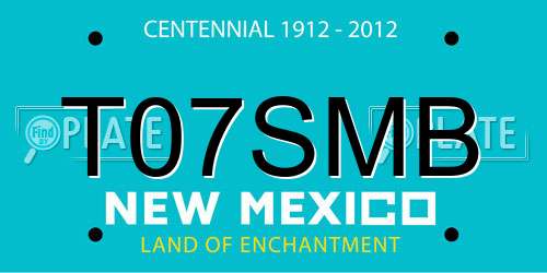 T07SMB New Mexico License Plate
